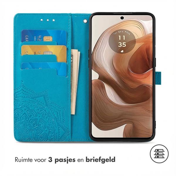 imoshion Mandala Bookcase Motorola Edge 50 Ultra - Turquoise