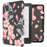 imoshion Design Slim Hard Case Bookcase Kobo Clara HD - Blossom Watercolor Black