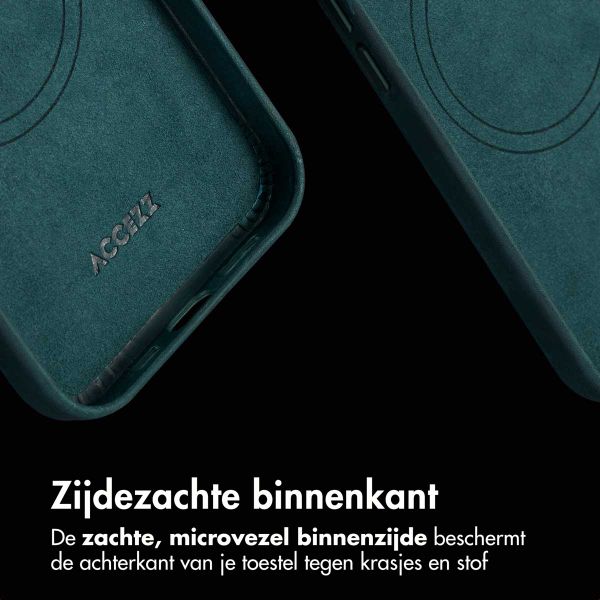 Accezz Vintage Leather Magsafe Backcover Apple iPhone 14 Pro - Smokey Green