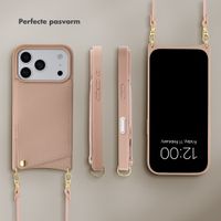 Selencia Nova Telefoonhoes met Koord en Pashouder Apple iPhone 18 Pro Max / 17 Pro Max - Dusty Rose