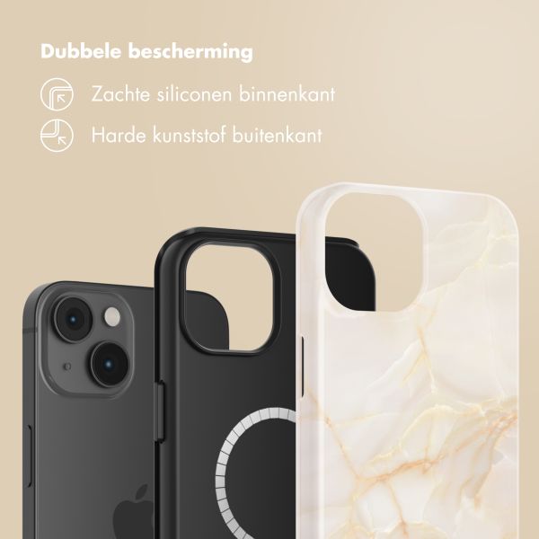 Selencia Vivid Backcover met MagSafe Apple iPhone 14 - Golden Beige Marble