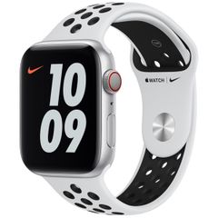 Apple Nike Sport Band Apple Watch Series 1 t/m 9 / SE (38/40/41 mm) | Series 10 (42 mm) - Pure Platinum/Black