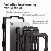 Accezz Rugged Backcover met schouderstrap Apple iPad Mini 7 (2024) / iPad Mini 6 (2021) - Zwart