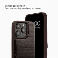 Selencia Nova Real Leather Backcover met Koord en Pashouder Apple iPhone 15 Pro - Dark Chocolate