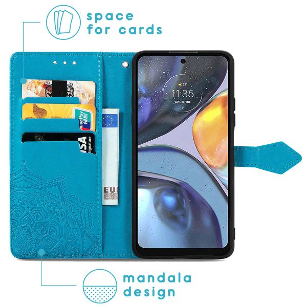 imoshion Mandala Bookcase Motorola Moto G22 - Turquoise