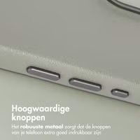 Accezz MagSafe Leather Backcover Apple iPhone 15 Pro - Light Grey