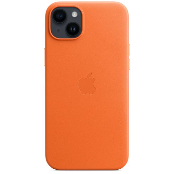 Apple Leather Backcover MagSafe iPhone 14 Plus - Oranje