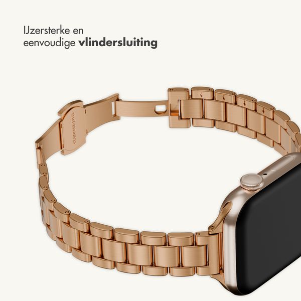 Selencia Slim Steel schakelbandje Apple Watch | 38/40/41/42 mm - Rosé Goud