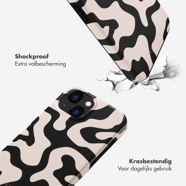 Selencia Vivid Tough Backcover iPhone 15  - Art Wave Black