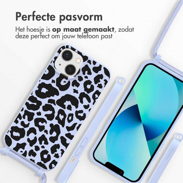 imoshion Siliconen design hoesje met koord iPhone 14 Pro Max - Animal Lila