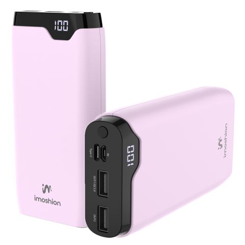 imoshion Powerbank 20.000 mAh - 22,5W Snellader - USB-C / USB-A - Roze