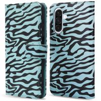 imoshion Design Bookcase Samsung Galaxy A36 - Black Blue Stripes