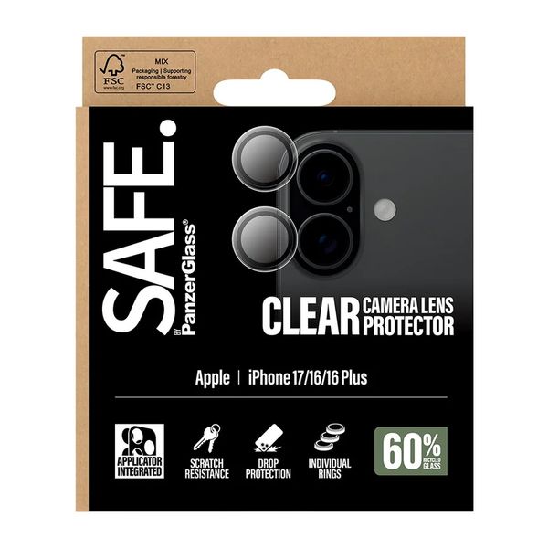 SAFE by PanzerGlass Camera Lens Protector Apple iPhone 17 - Transparant