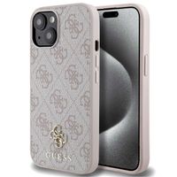 Guess 4G Metal Logo Backcover MagSafe Apple iPhone 15 - Roze