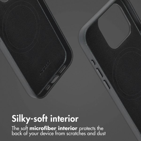 Accezz 2-in-1 Leather Bookcase with MagSafe Apple iPhone 15 Pro - Onyx Black