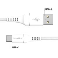 imoshion Braided USB-C naar USB-A kabel - 2 meter - Wit