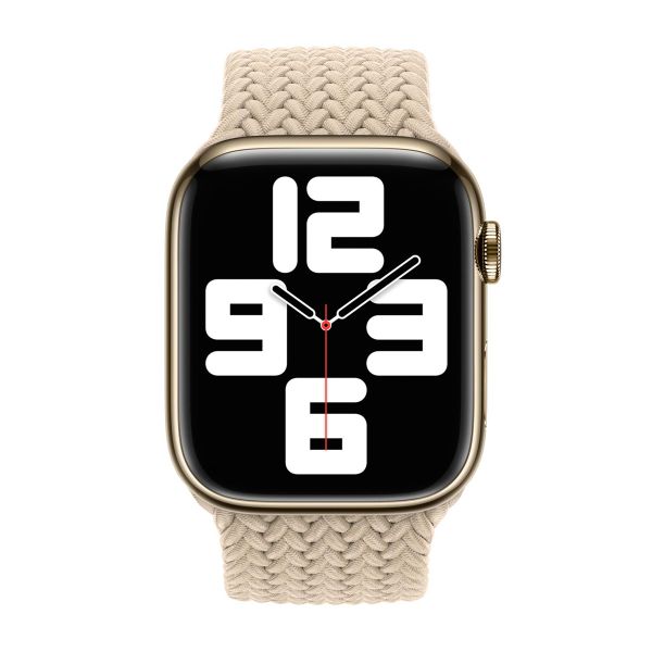Apple Gevlochten solobandje Apple Watch | 38/40/41/42 mm - Maat 4 - Beige