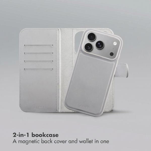 Accezz Edge detachable Bookcase with MagSafe Apple iPhone 18 Pro / 17 Pro - Grey