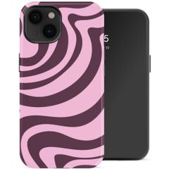 Selencia Vivid Backcover Apple iPhone 14 - Wavy Swirl Pink Plum