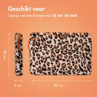 imoshion Fluffy Laptop hoes 15-16 inch - Laptopsleeve - Leopard Orange