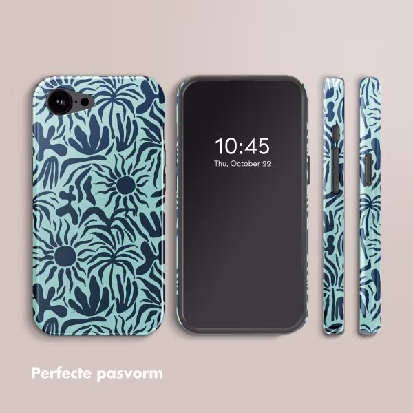 Selencia Vivid Backcover met MagSafe Apple iPhone 16e - Tropical Vibes Light Blue