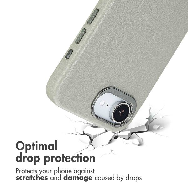 Accezz Leather Back Cover with MagSafe Apple iPhone 17e / 16e - Light Grey