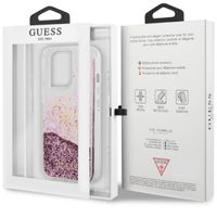 Guess 4G Logo Liquid Glitter Backcover iPhone 13 Pro Max - Pink