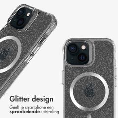 imoshion Clear Glitter Backcover met MagSafe Apple iPhone 15 - Zilver