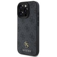 Guess 4G Metal Logo Backcover MagSafe iPhone 16 Pro - Zwart