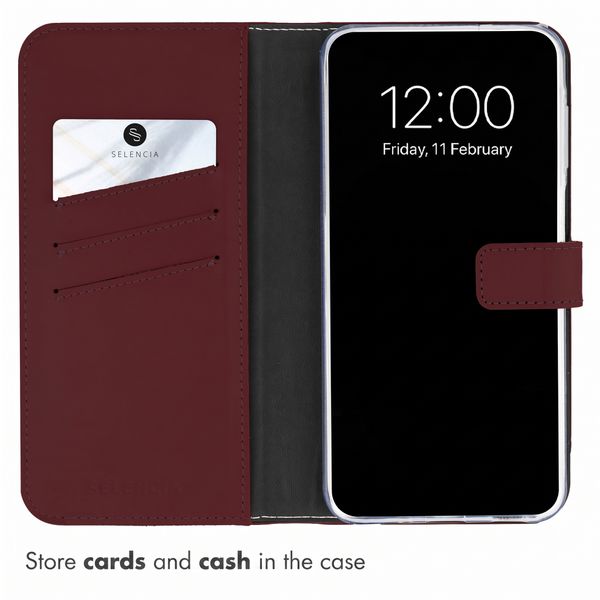 Selencia Genuine Leather Book Case Samsung Galaxy A27 (5G) - Burgundy