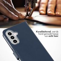 Selencia Echt Lederen Bookcase Samsung Galaxy A26 - Blauw