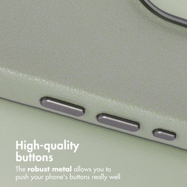 Accezz Leather Back Cover with MagSafe Apple iPhone 16 Pro - Light Grey