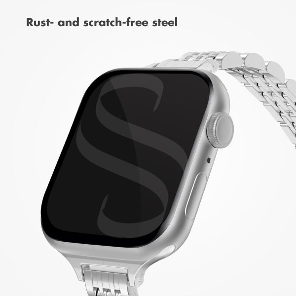Selencia Slim Steel Jubilee Inspired Link Band Apple Watch | 38/40/41/42 mm - Silver