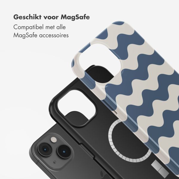 Selencia Vivid Tough Backcover met MagSafe iPhone 14 - Wave Vibes Classic Blue