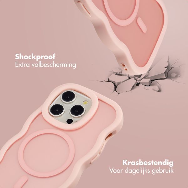 Selencia Wavy Backcover met MagSafe Apple iPhone 14 Pro - Soft Pink