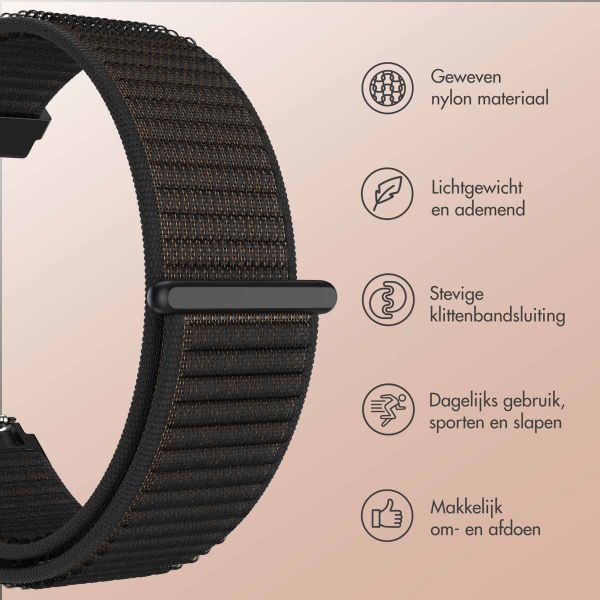 imoshion Nylon bandje klittenband - Universeel 22 mm aansluiting - Zwart