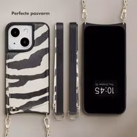 Selencia Nova Telefoonhoes met Koord en Pashouder Apple iPhone 15 - Zazzy Zebra