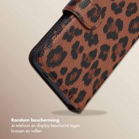 Selencia Sabi Bookcase met Panterprint Samsung Galaxy S24 / S25 - Mocha Brown