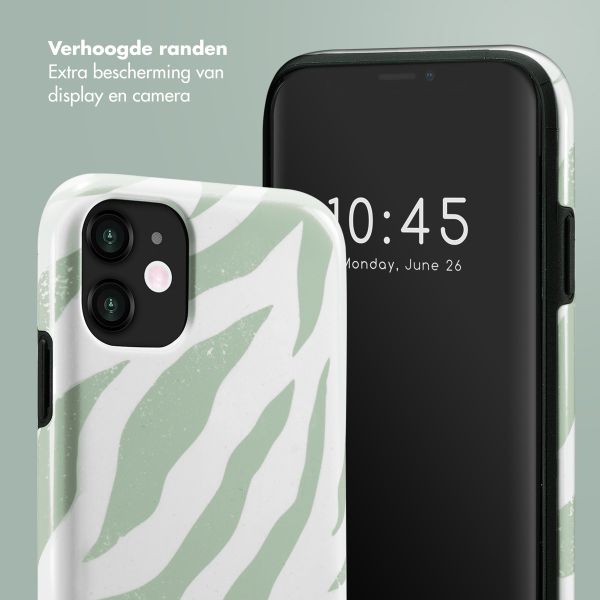 Selencia Vivid Backcover Apple iPhone 11 - Colorful Zebra Sage Green