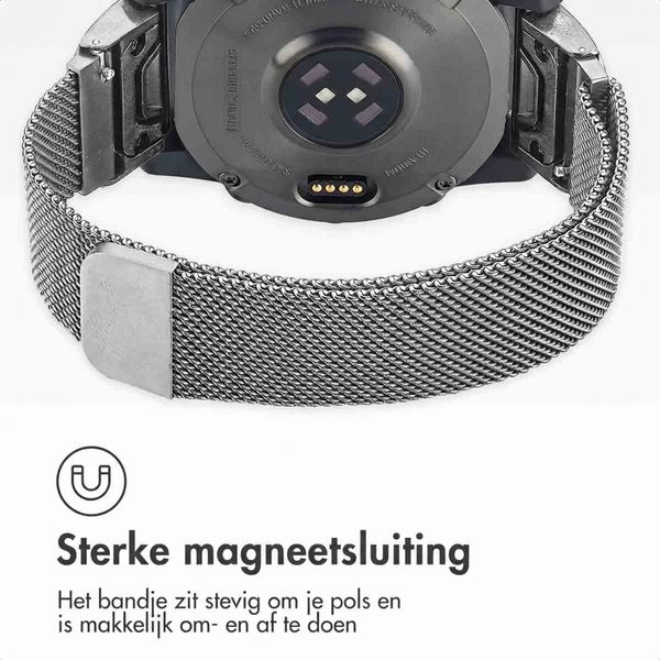 imoshion QuickFit® Milanees bandje  - Garmin 20 mm aansluiting - Maat L/XL - Zilver