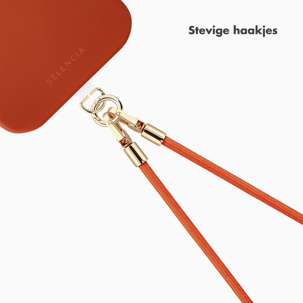 Selencia Universeel Telefoonkoord met 2 haken - verstelbaar - Burnt Sienna