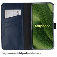 Selencia Echt Leren Bookcase Fairphone 6 - Donkerblauw