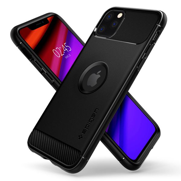 Spigen Rugged Armor Backcover iPhone 11 Pro Max - Zwart