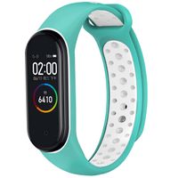 imoshion Siliconen sport bandje Xiaomi Mi Band 3 / 4 - Mintgroen / Wit