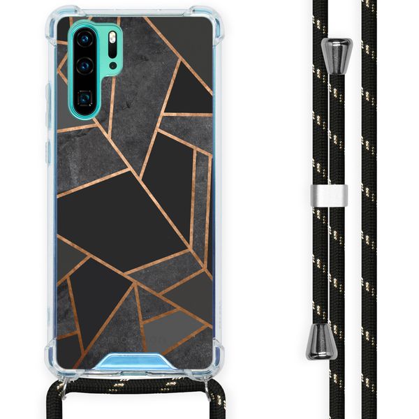 imoshion Design hoesje met koord Huawei P30 Pro - Grafisch Koper - Zwart / Goud