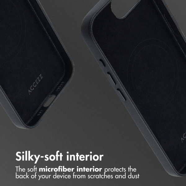 Accezz Leather Back Cover with MagSafe Apple iPhone 17e / 16e - Onyx Black