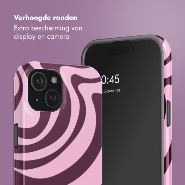 Selencia Vivid Backcover Apple iPhone 15 - Wavy Swirl Pink Plum