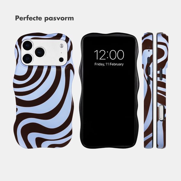 Selencia Vivid Wavy Backcover met MagSafe Apple iPhone 18 Pro Max / 17 Pro Max - Dream Swirl Chocolate