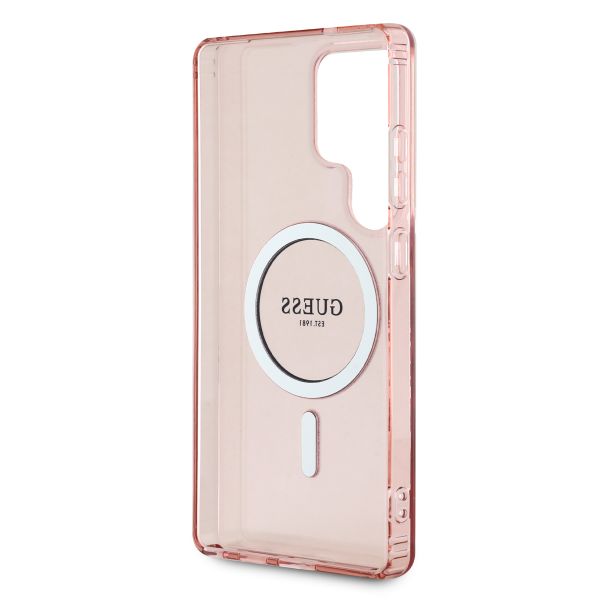 Guess MagSafe IML Glitter Gradient Case Samsung Galaxy S25 Ultra - Roze