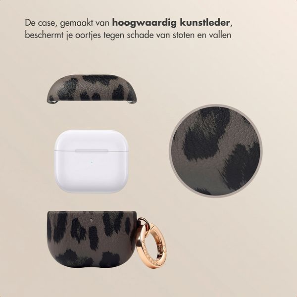Selencia Sabi Case met panterprint  Apple Airpods 4 - Midnight Black